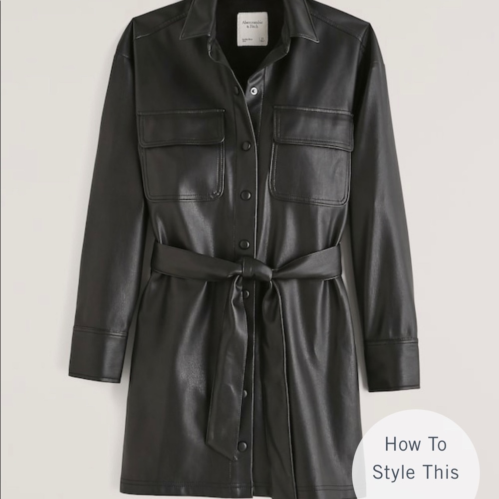 Abercrombie Vegan Leather Dress size small black